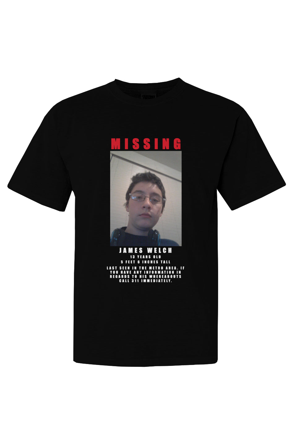 James is missing T-shirt